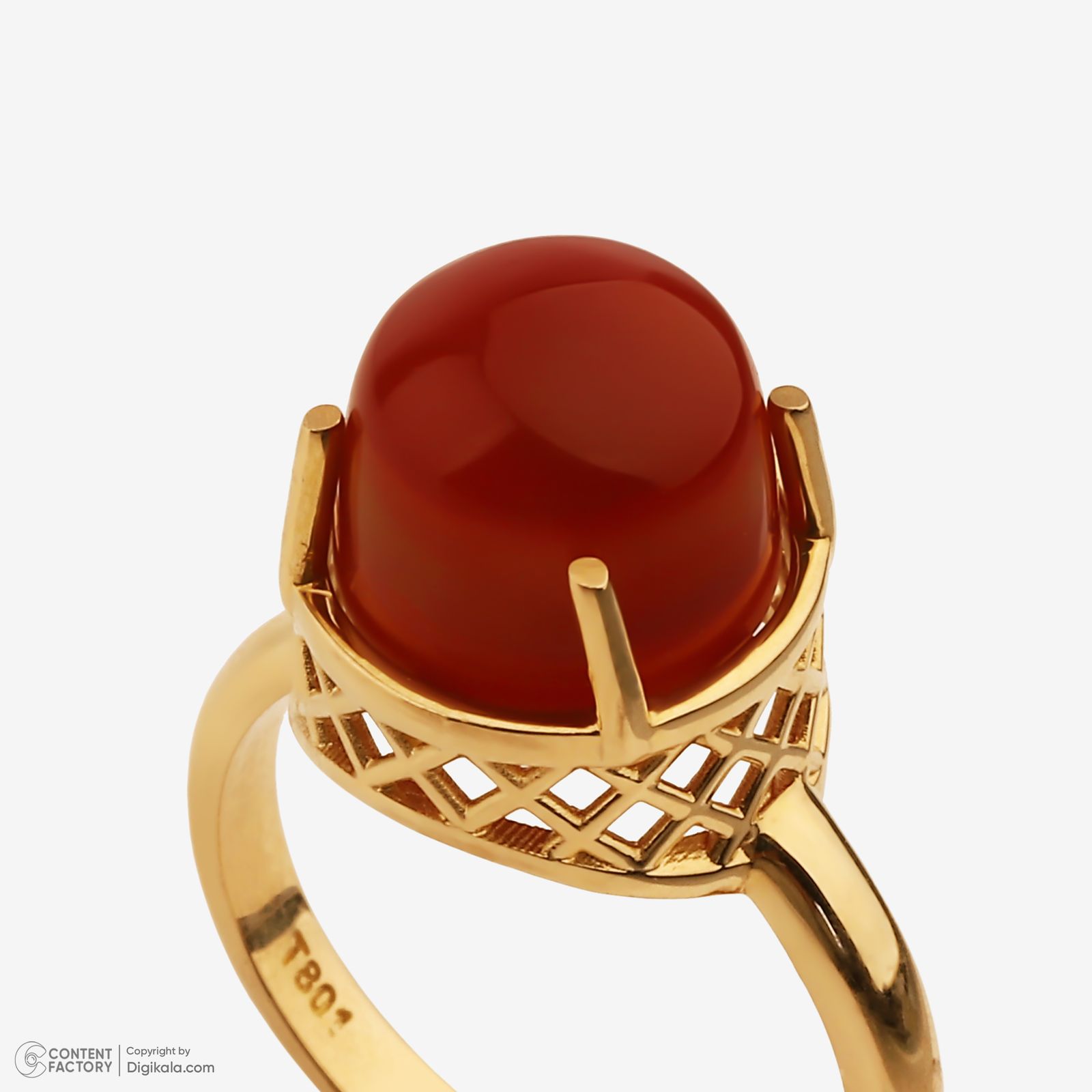 انگشتر طلا کم اجرت 18 عیار زنانه گلدم مدل R344006 سایز 56 -  - 4