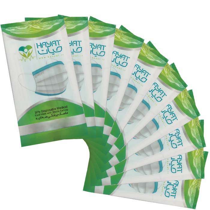 ماسک تنفسی حیات پوشش پاک مدل سه لایه مجموعه 100 عددی ماسک تنفسی حیات پوشش پاک مدل سه لایه مجموعه 100 عددی