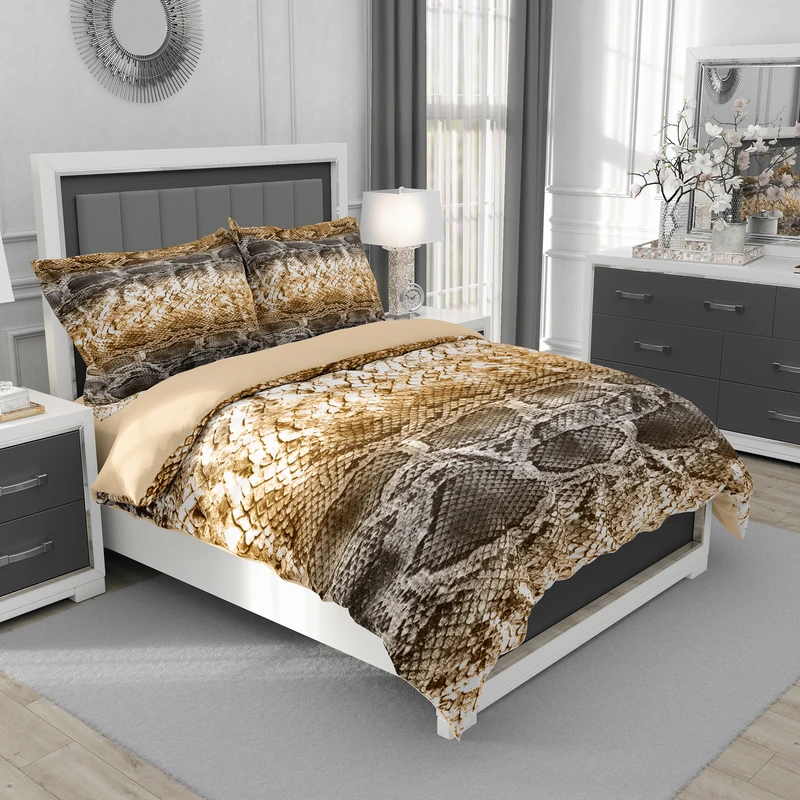 سرویس روتختی مدل پوست ماری کد 4837 تک نفره 5 تکه