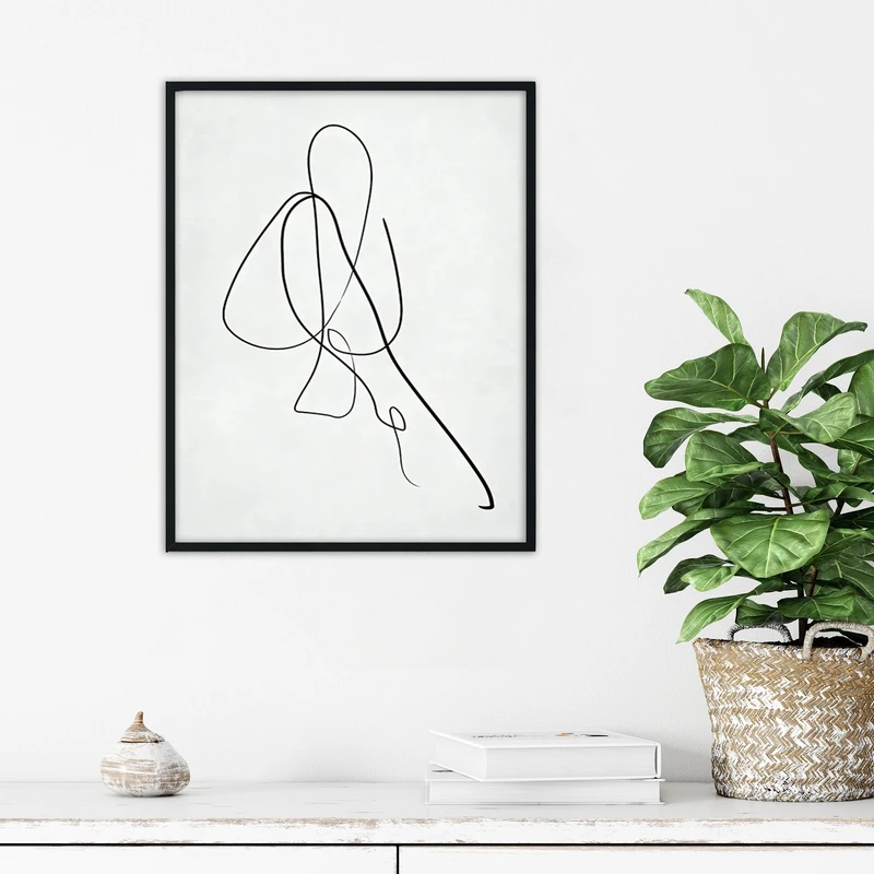 تابلو آتریسا طرح لاین آرت مدرن مدل ATFL125 فریم مشکی