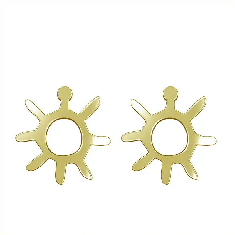 گوشواره طلا 18 عیار زنانه مدوپد مدل خورشید کد GA1-16172