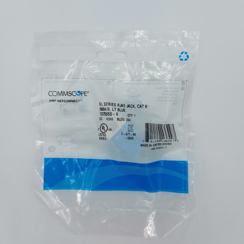 کیستون Cat6 امپ مدل 180 درجه بسته 10 عددی 1