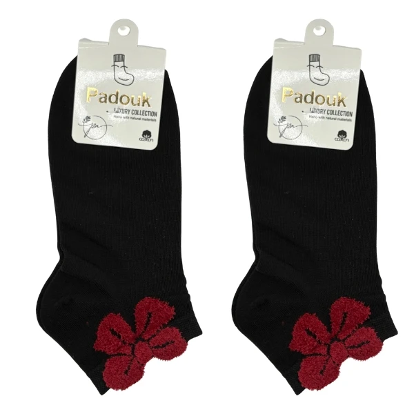 جوراب ساق کوتاه زنانه پادوک مدل پاپیونی بسته 2 عددی