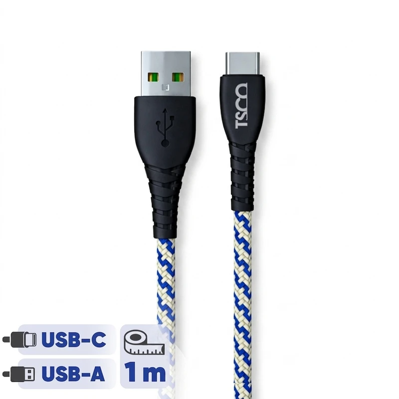 کابل تبدیل USB به USB-C تسکو مدل TCC203 طول 1 متر‎
