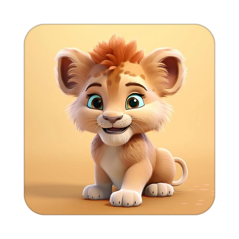 زیر لیوانی کاکتی طرح شیر مدل mp22846