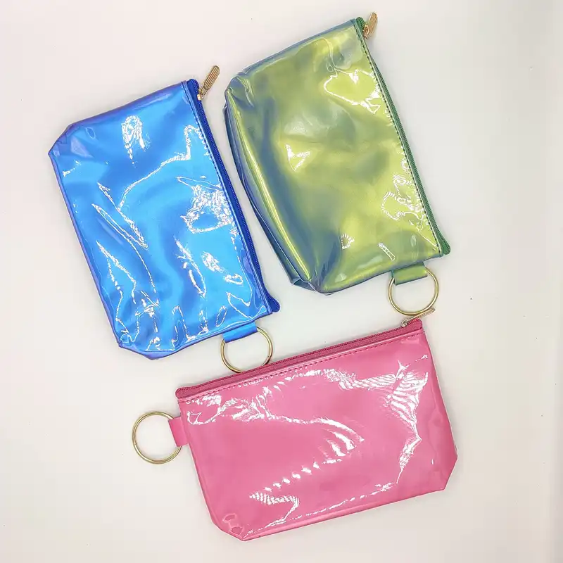 کیف لوازم آرایش زنانه مدل سه گوش براق کد013