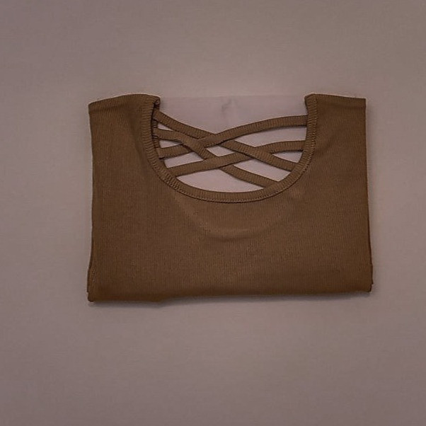 بلوز آستین کوتاه زنانه مدل پشت بند ضربدری