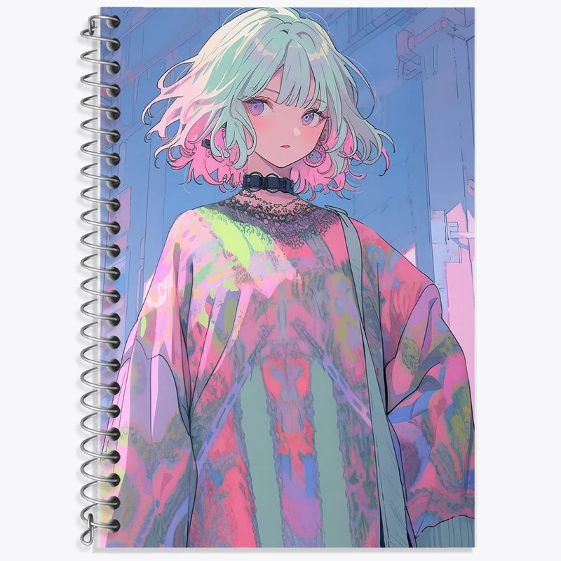 دفتر زبان 50 برگ خندالو مدل دو خط طرح دخترانه کد F640