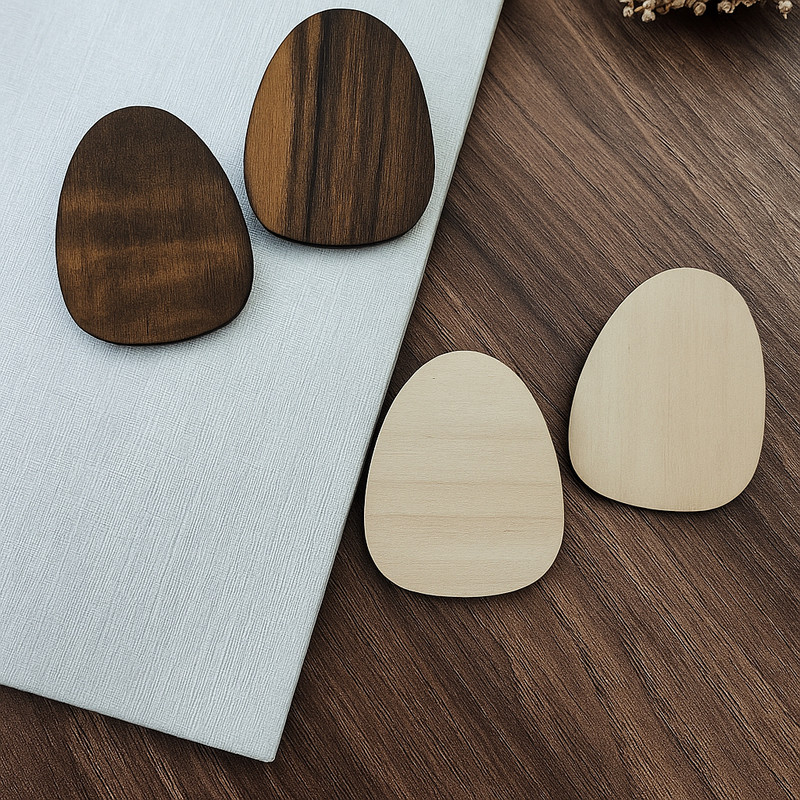 گوشواره میخی زنانه مدل چوبی کد 17