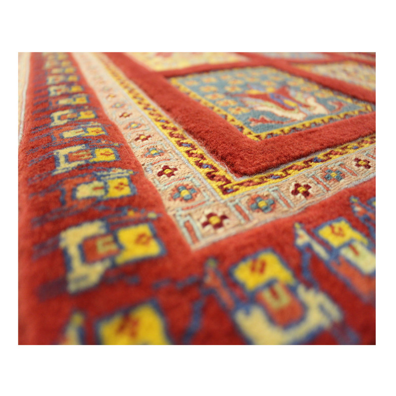 گلیم فرش دستباف شیرکی پیچ یک متری طرح خشتی کد 304