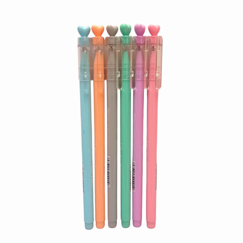 روان نویس 0.5 میلی متری مدل پاستلی طرح قلب بسته 6 عددی