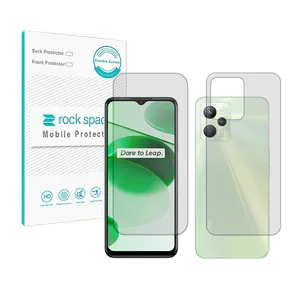 Rockspace HyGEL model clear screen protector suitable for Realme C35 mobile phone along with the phone back protector