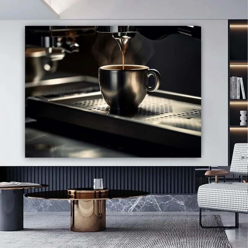 پوستر پارچه ای طرح مخمل فنجان قهوه مدل عصاره گیری کد FP106460