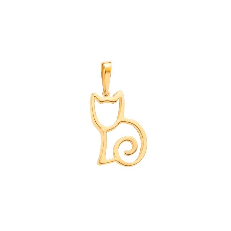 آویز گردنبند طلا 18 عیار زنانه ماوی گالری طرح گربه و فر آویز گردنبند طلا 18 عیار زنانه ماوی گالری طرح گربه و فر