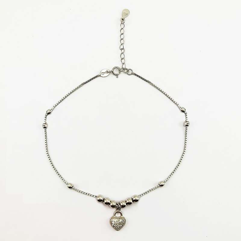 پابند نقره زنانه مدل قلب کد TG10008