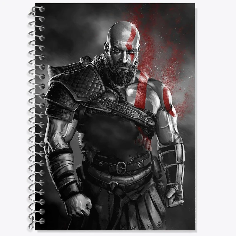 دفتر زبان 50 برگ خندالو مدل سه خط طرح خدای جنگ God Of War کد 4854