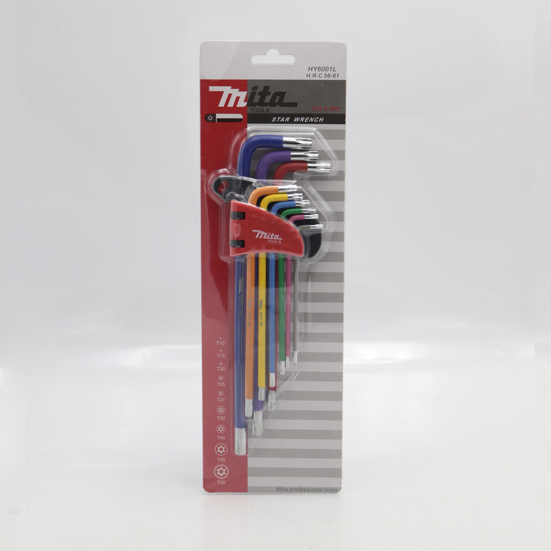 آچار آلن ستاره ای میتا مدل YPB-RANGI-T10-T50 مجموعه 9 عددی