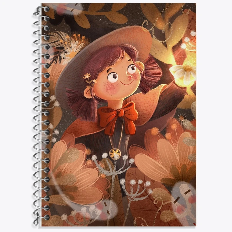 دفتر زبان 50 برگ خندالو مدل سه خط طرح دخترانه کد F2863