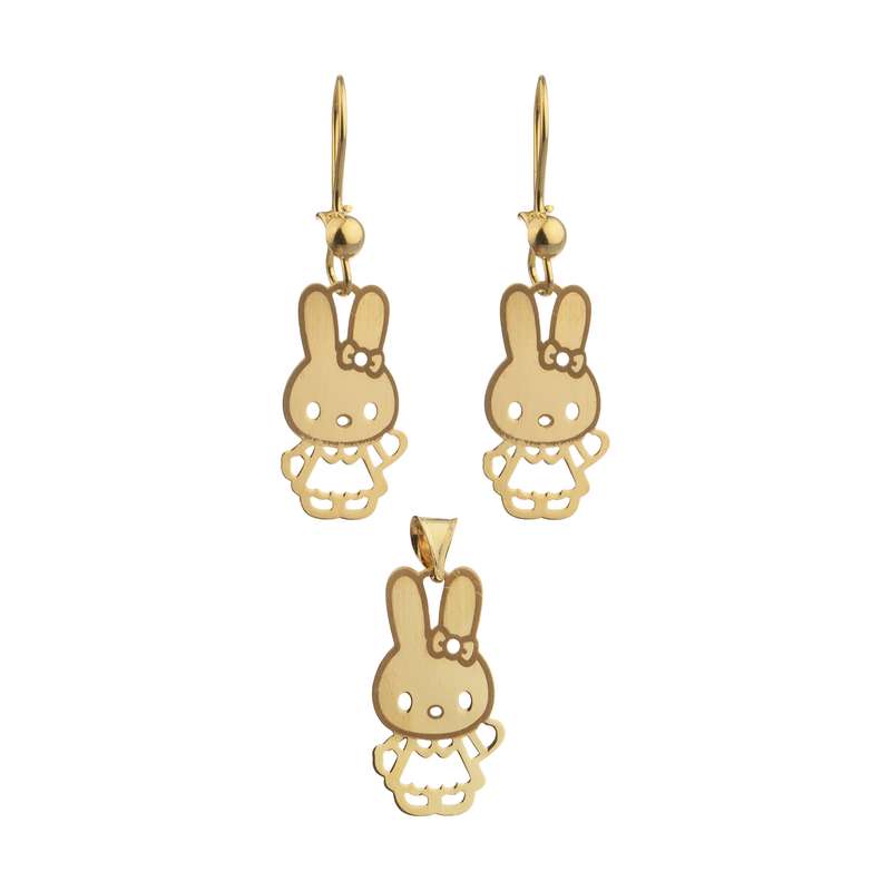 نیم ست طلا 18 عیار دخترانه مایا ماهک مدل MS0626 طرح کیتی