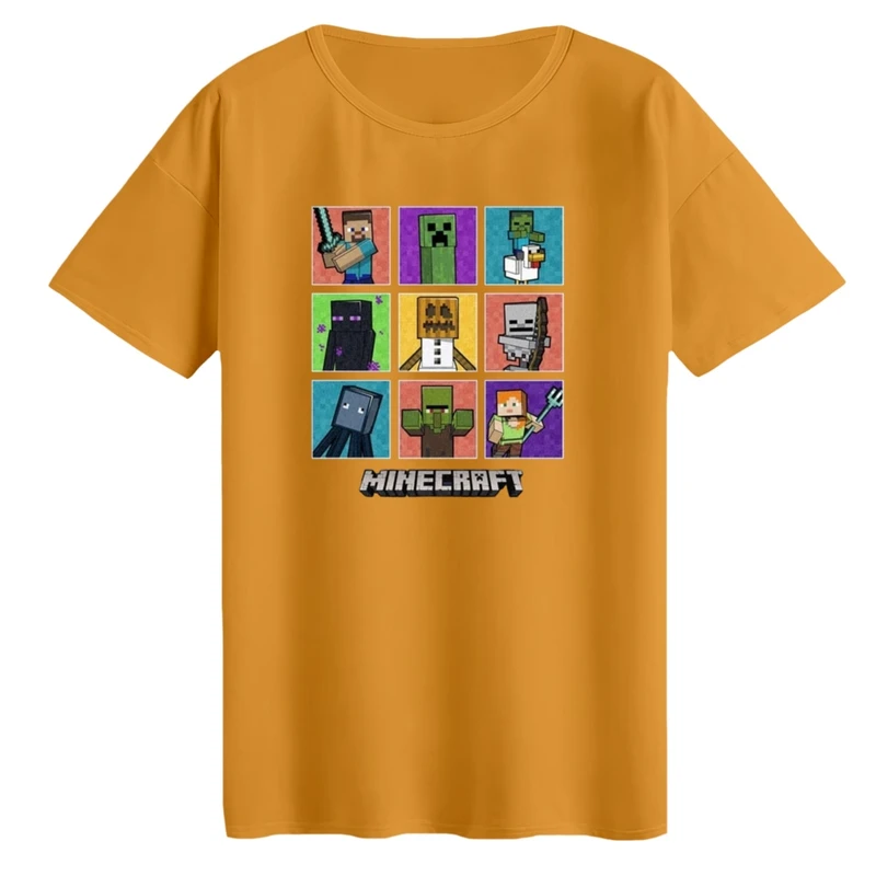 تی‌شرت لانگ آستین کوتاه زنانه مدل ماینکرفت کد۷