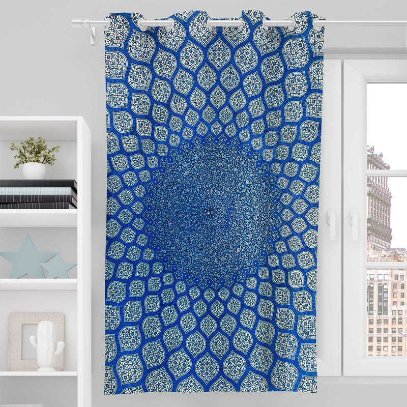 پرده مدل مخمل پانچی طرح اسلیمی کد 8075 سایز 190x140 سانتی متر