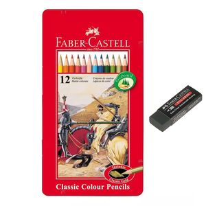 نقد و بررسی مداد رنگی 12 رنگ فابر کاستل مدل Classic به همراه پاک کن توسط خریداران