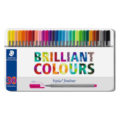 روان نویس استدلر کد 334M30 مدل Triplus Fineliner Brilliant Colours بسته 30 عددی