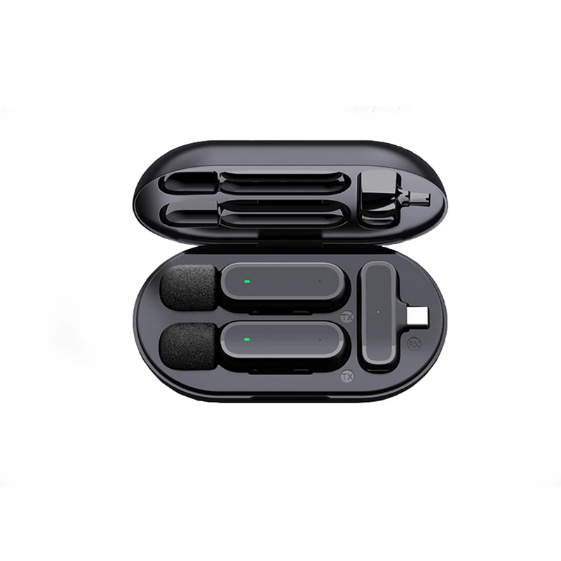 ست میکروفن دوتایی یقه ای  بی سیم مدل K61 DUAL TYPE-C 