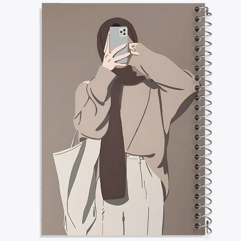 دفتر ژورنال نویسی 50 برگ خندالو مدل نقطه ای طرح دخترانه مینیمال کد F7646