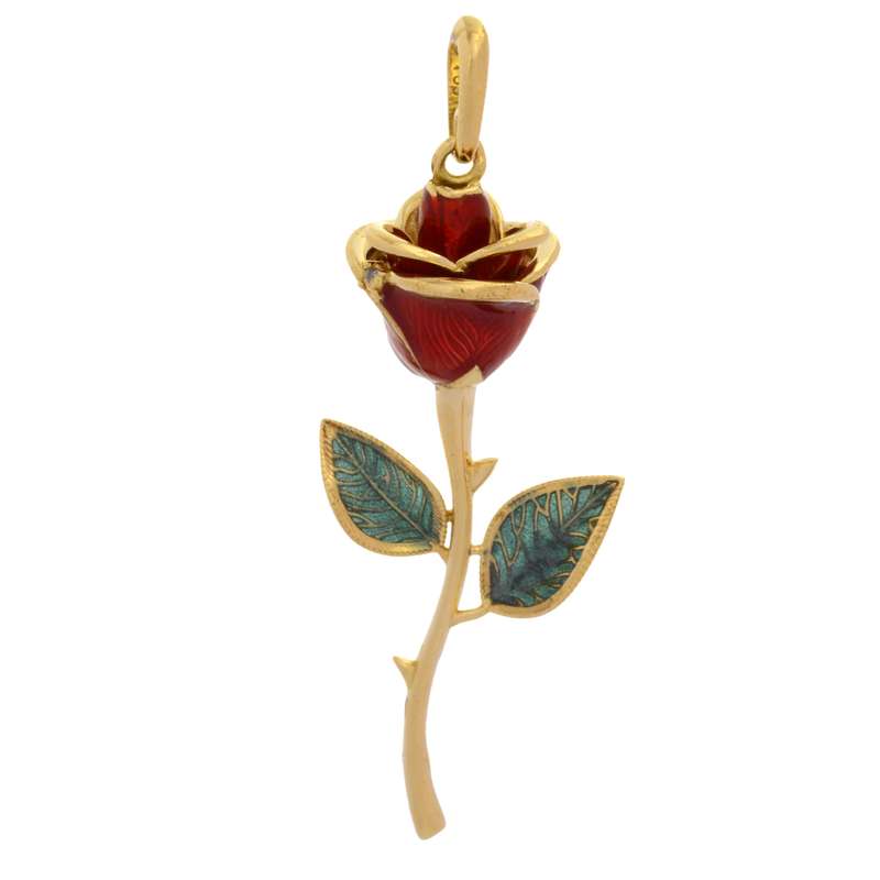 آویز گردنبند طلا 18 عیار زنانه طلای مستجابی طرح گل رز یاسان کد T891