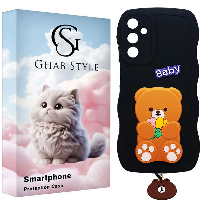 کاور قاب استایل مدل bear مناسب برای گوشی موبایل سامسونگ Galaxy A24 / A24 5Gبه همراه بندآویز