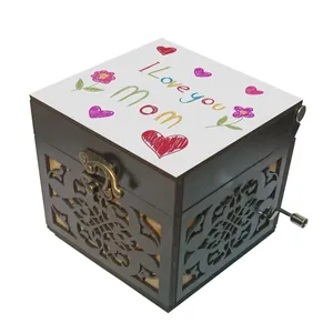 جعبه موزیکال مدل هندلی طرح دوست دارم مامان کد 1189