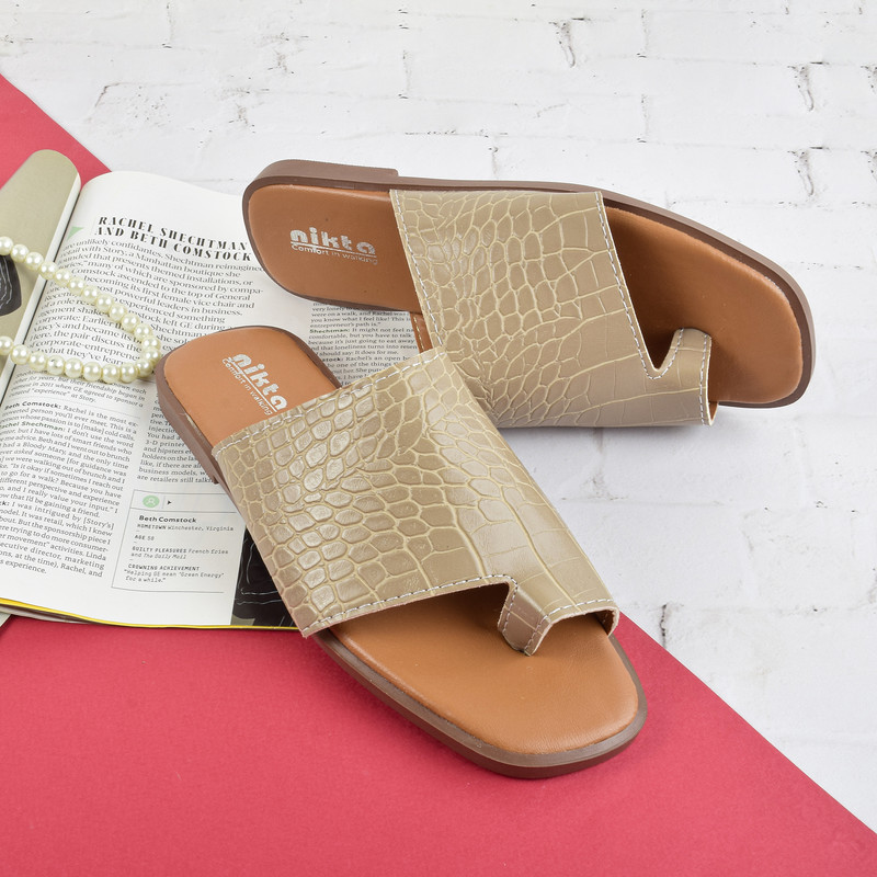 دمپایی لاانگشتی زنانه نیکتا مدل پوست ماری NCF.2866