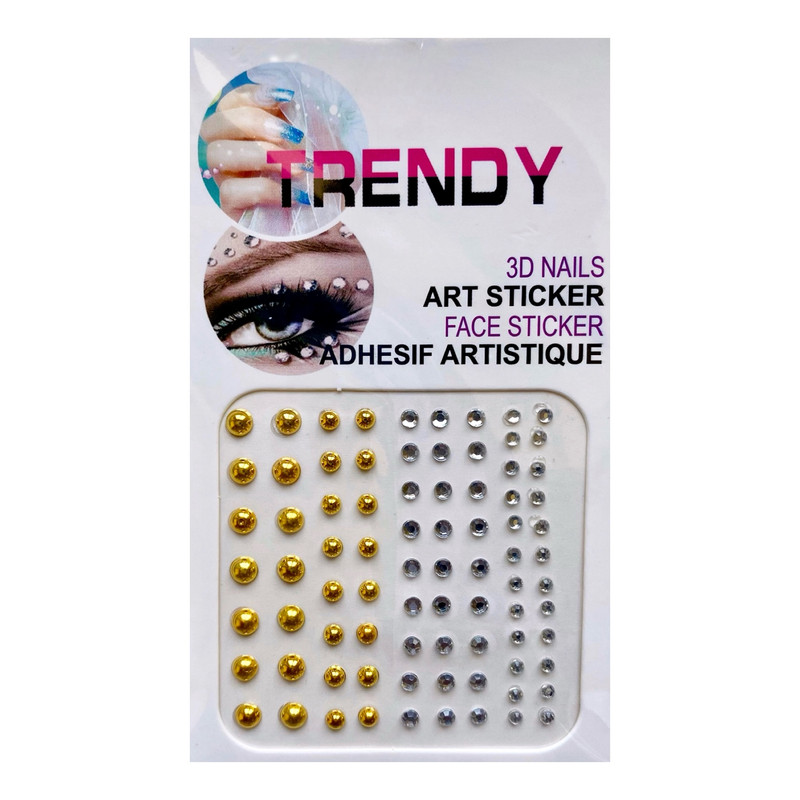 نگین صورت مدل چسبی مروارید و نگین کد k12 بسته ۸۰ عددی