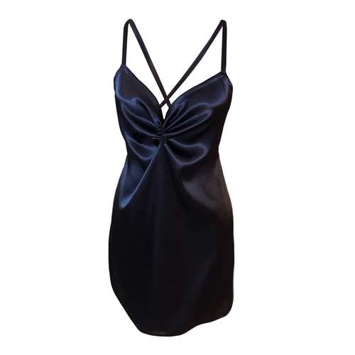 لباس خواب زنانه مقمیس مدل ساتن رنگ سورمه ای