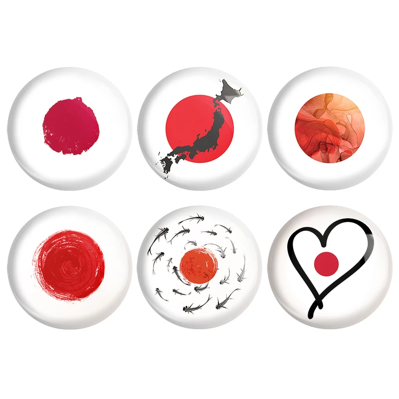 مگنت خندالو طرح پرچم ژاپن کد 1221B مجموعه 6 عددی