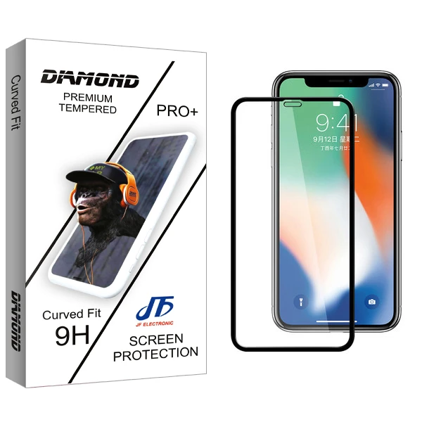 محافظ صفحه نمایش جی اف مدل Diamond glass مناسب برای گوشی موبایل اپل Iphone X