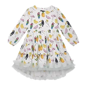 پیراهن آستین بلند یقه گرد دخترانه مدل Su1