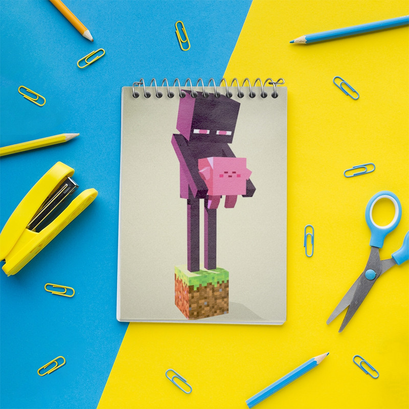 دفتر یادداشت 50 برگ خندالو مدل ماینکرافت (Minecraft) کد F282