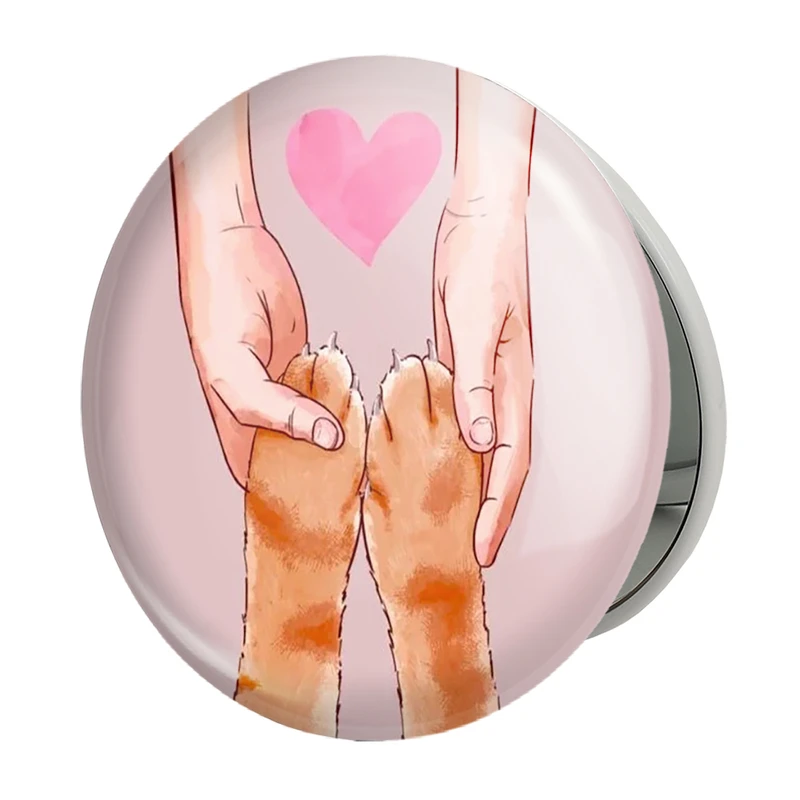 آینه جیبی خندالو طرح گربه Cat مدل تاشو کد 23303 