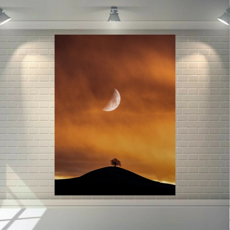 پوستر دیواری طرح نیمه ماه مدل کویری کد BR252