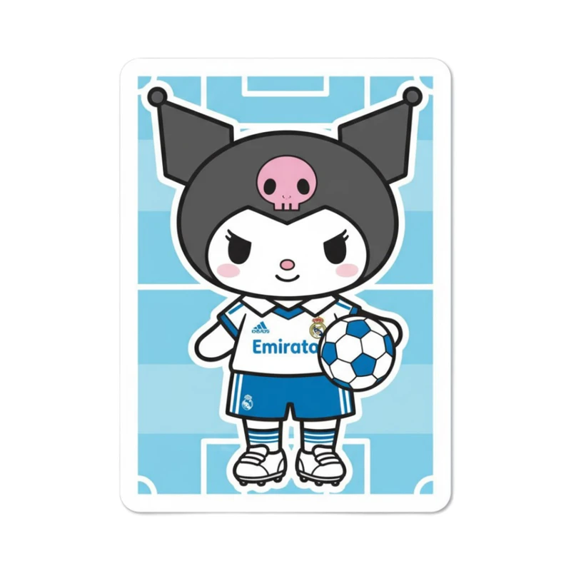 استیکر پارچه و لباس پاد آفرین مدل کارتونی کورومی Kuromi فوتبالی جذاب کد 946