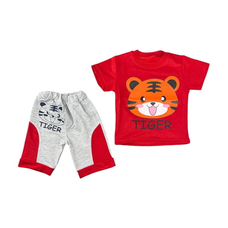 ست تی شرت و شلوارک پسرانه مدل PJ1021