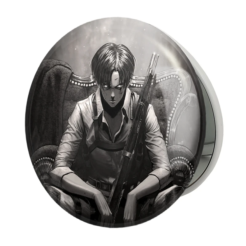 آینه جیبی خندالو طرح لیوای آکرمن انیمه اتک آن تایتان Attack on Titan مدل تاشو کد 11026 