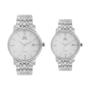 ست ساعت مچی عقربه ای  زنانه و مردانه سوئیس پرینس مدل 816 -SILVER