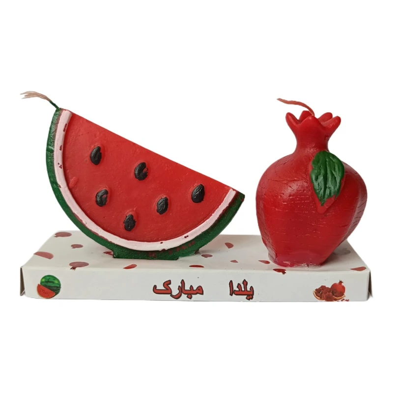 شمع دست‌ساز بدون‌بو طرح یلدا زمان اتمام 3 ساعت مجموعه 2 عددی