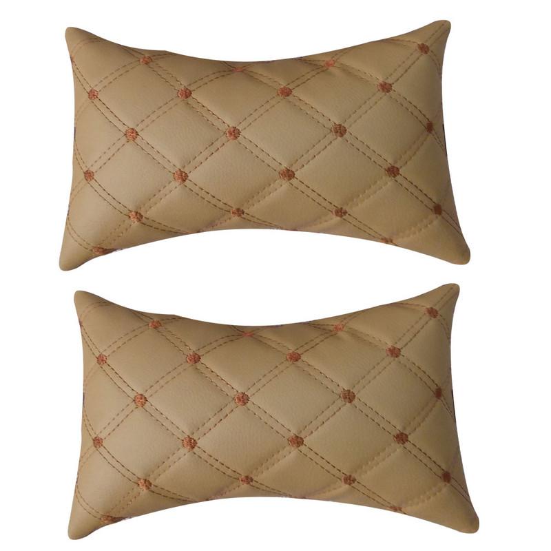 پشت گردنی صندلی خودرو مدل KK11طرح گلدوزی چرم بسته 2عددی