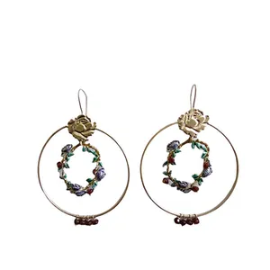 گوشواره نقره زنانه مدل گلهای بهاری