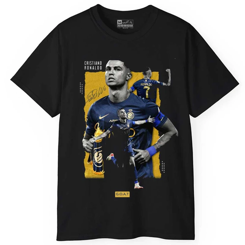 تی‌شرت آستین کوتاه مردانه پاد آفرین مدل کینگ رونالدو کد 1182