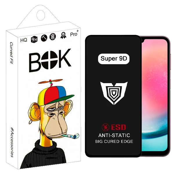 محافظ صفحه نمایش فول بوک مدل Super 9D Pro مناسب برای گوشی موبایل سامسونگ galaxy A24 4G / A15 4G / A25 5G / M34 5G